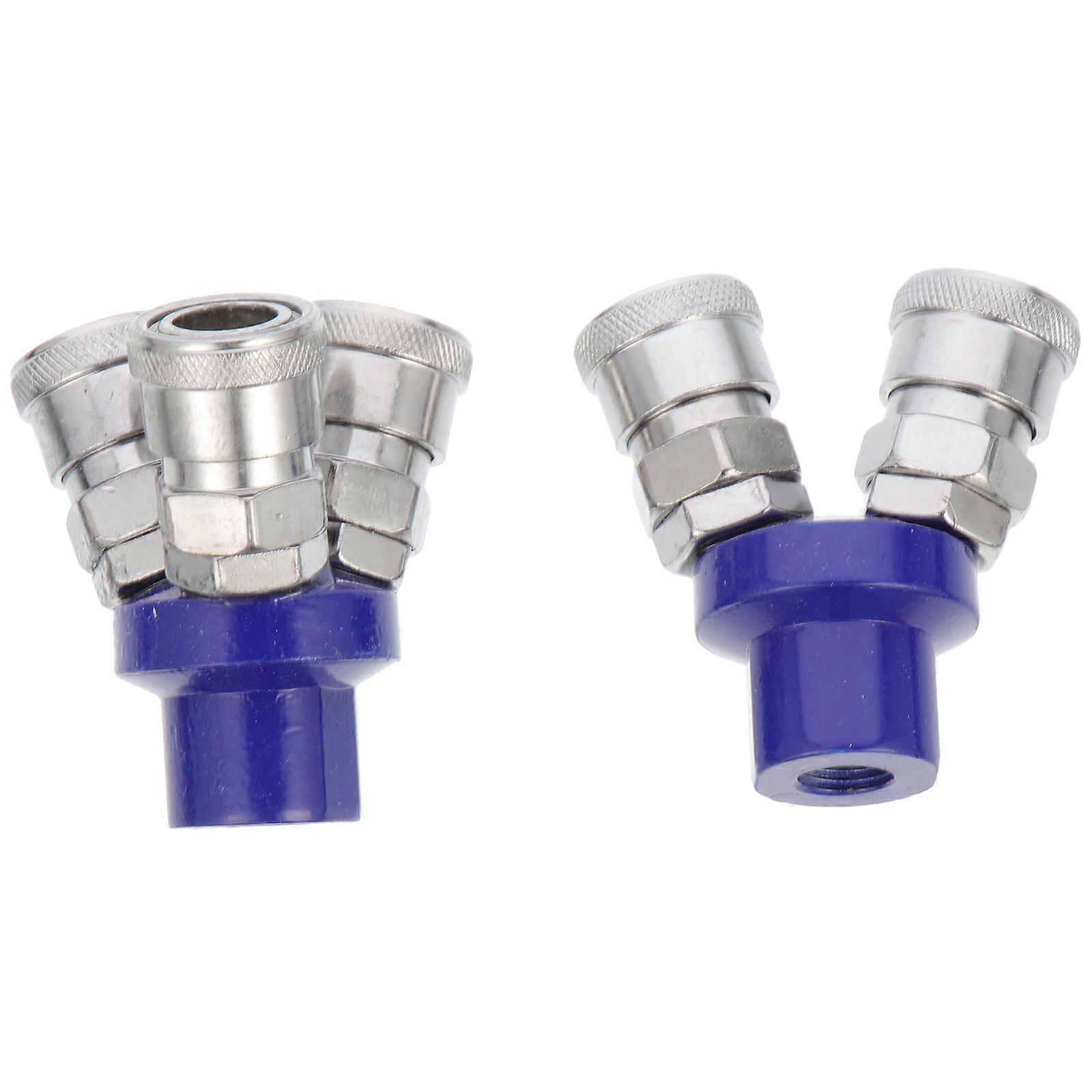 Pneumatic Self-locking Coupling Connector Three-way Pneumatic Tools 7x7x3cm Sealing 2Pcs