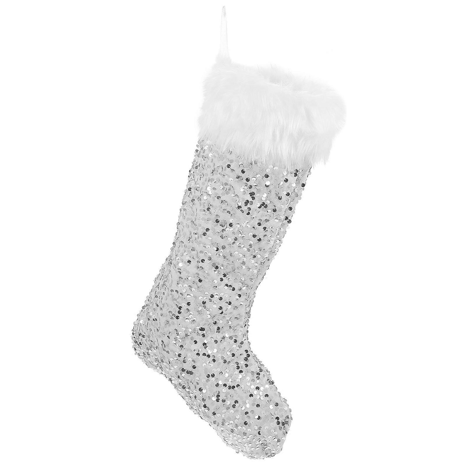 Sock Pendant Christmas Stocking Sock Shaped Front Door Decoration Plush 46.00X27.00X1.50CM present Packing 1Set