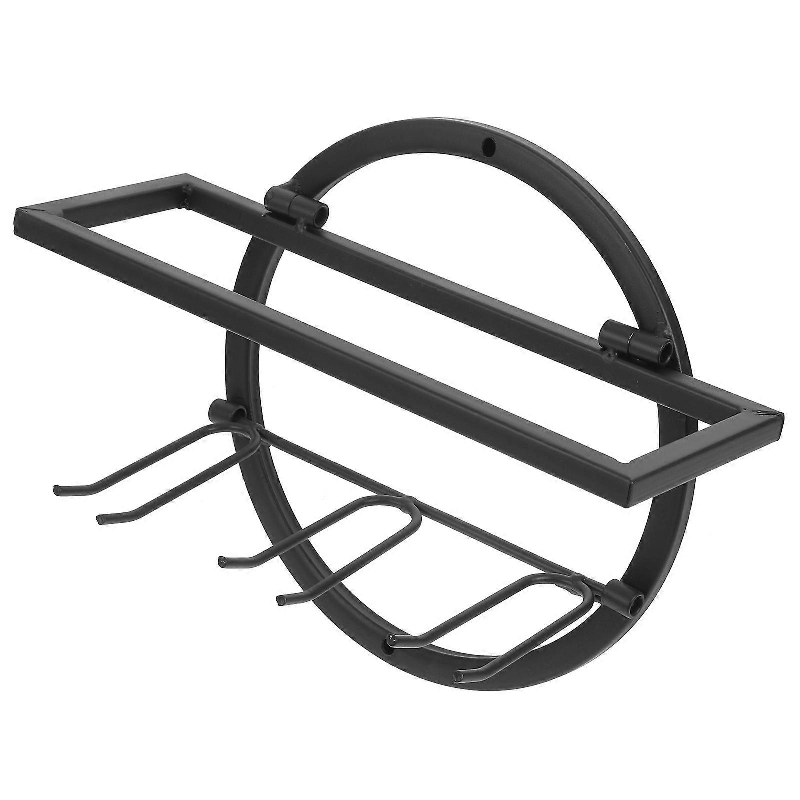 Display Rack Foldable Holder Wall Mounted Space-Saving Storage Black 27x9x21cm 1Pack