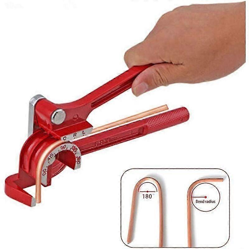 3-in-1 Manual Tube Bender for HVAC Water Gas Pipe, Suitable for Various Sizes 1/4, 5/16, 3/8, Heavy Duty Lever Type for Bending Copper, Bras