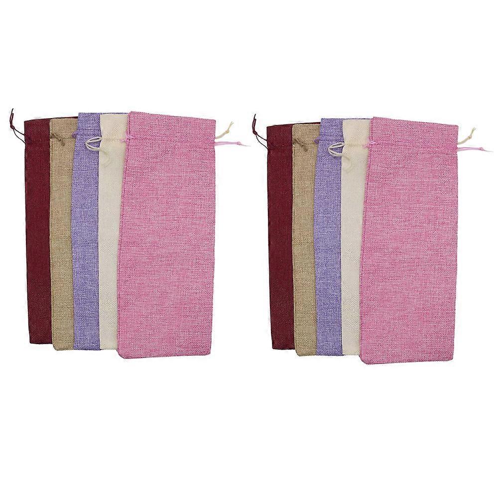10pcs Reusable Bags with Drawstring Design for Elegant Packaging, Storage, and Special Occasions
