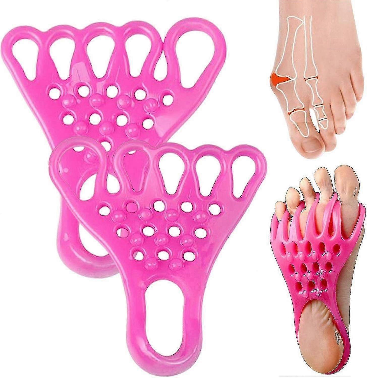 High Elasticity Toe Stretcher with Bump Massage Points, 1 Pair Spacers to Correct Bunions and Claw Toes