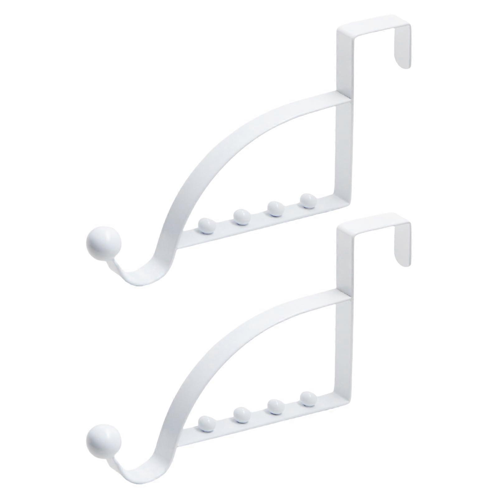 2 x door hooks for hanging, sturdy hooks, for hanging, organizer for clothing, coats, towels, 2 pieces Pearl White standard edition