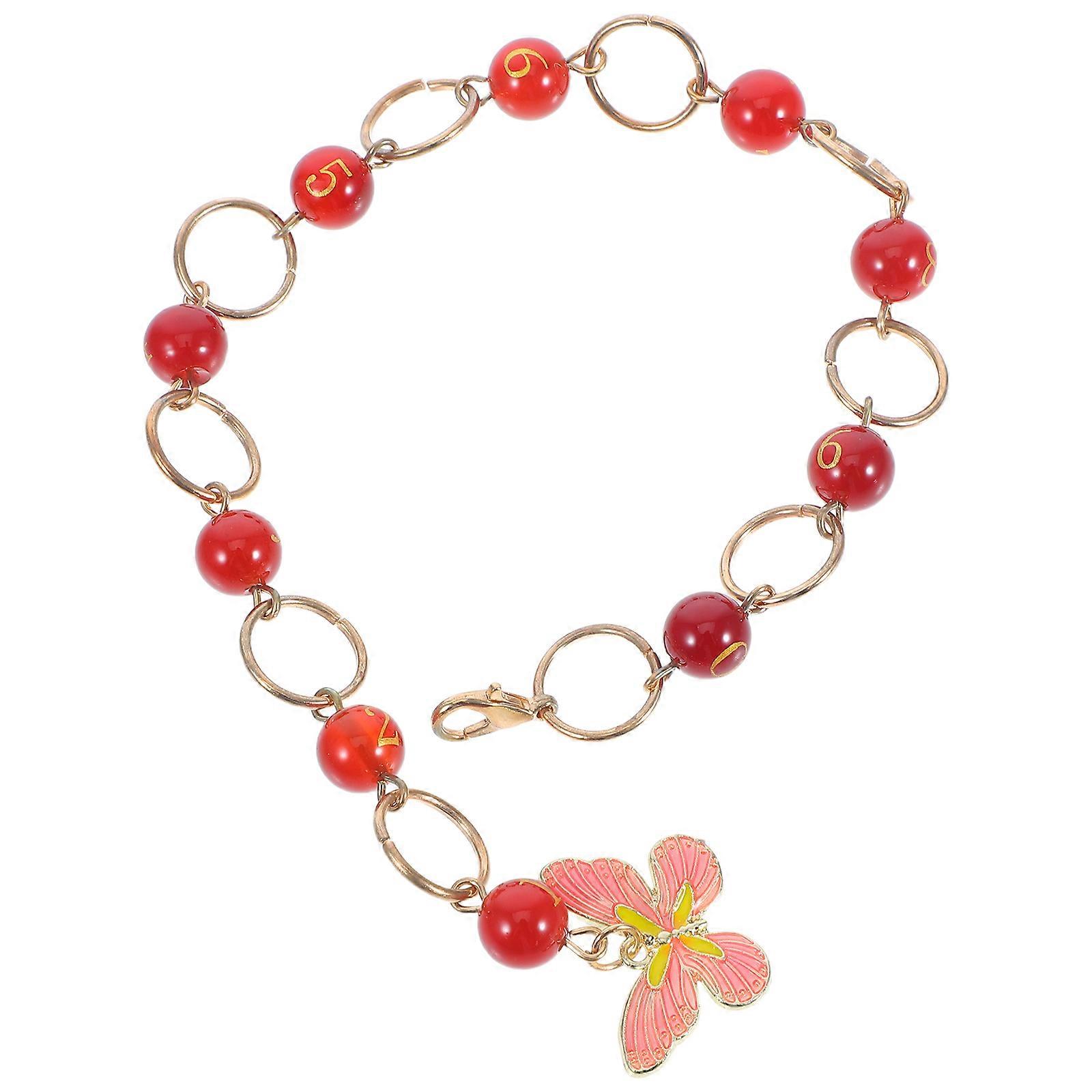 Butterfly Charm Knitting Row Counter with Agate Number Beads, Durable Stitch Markers for Knitting, Weaving & Sewing Projects, Suitable for Beginners