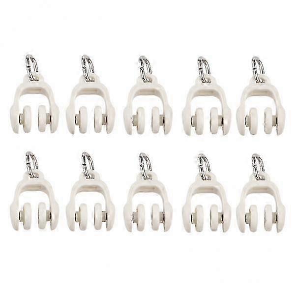 3x 10Pcs/set Curtain Track Rollers Plastic Wheeled Carriers Drapery Rail Sliding