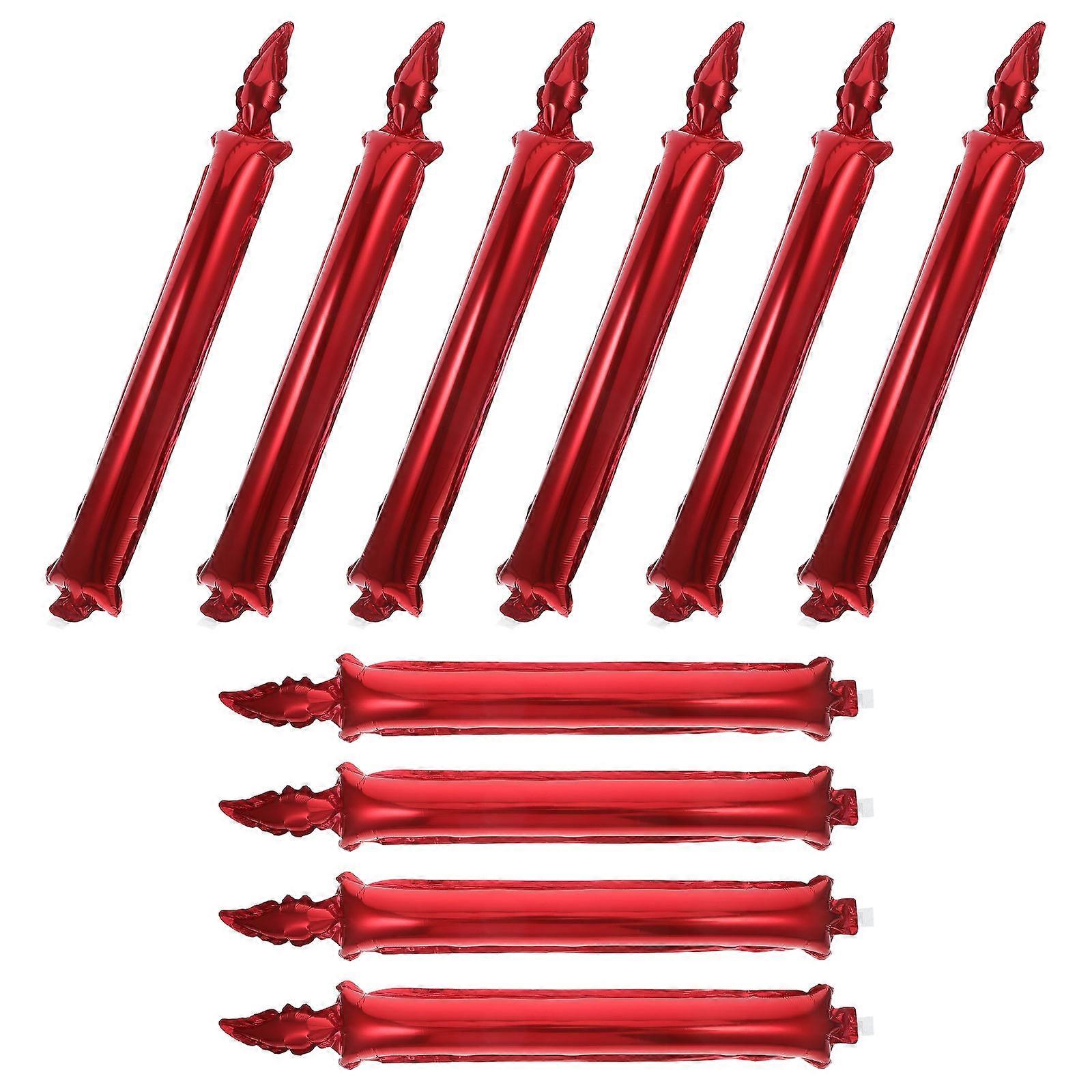 Inflatable Candle Shaped Cheer Sticks 10pcs Festive Noisemakers for Sports Events, Parties, and Team Spirit Celebrations