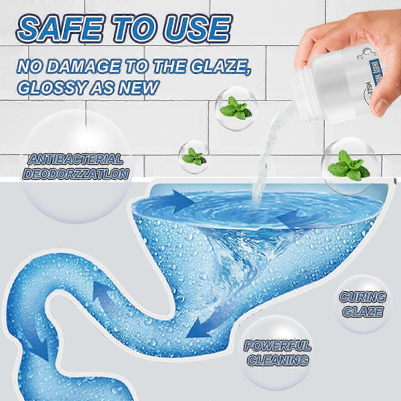 Toilet Active Oxygen Agent, All Purpose Cleaning Powder Toilet Bowl Foam Cleaner, Powerful Pipe Dredging Agent No Peculiar Smell 110g