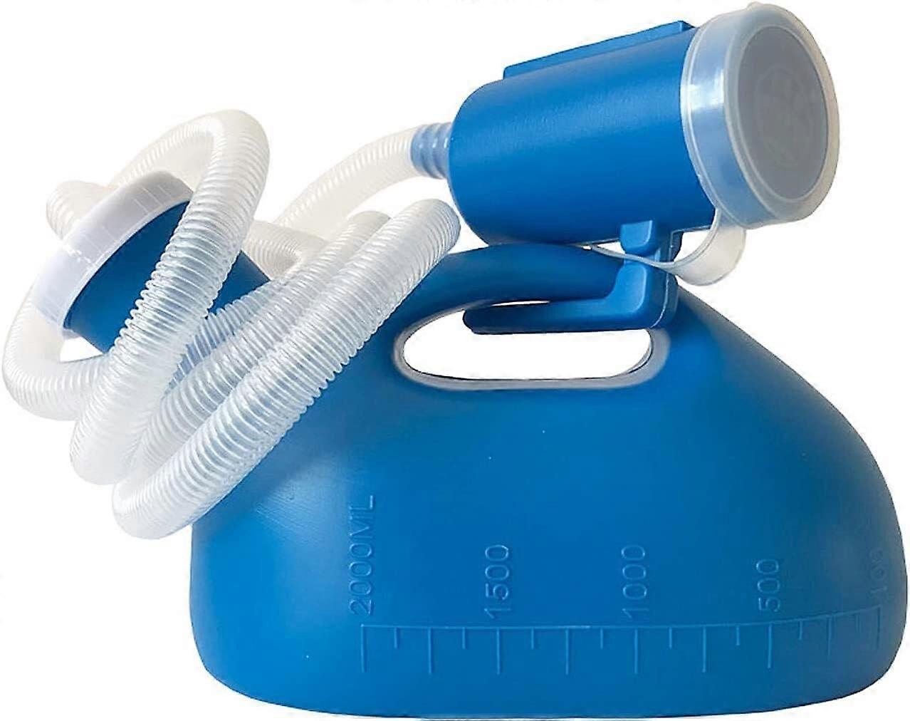 Urinal Bottle Portable 2000ml Unisex Potty with 1.6m Tube for Male Elderly Use - Durable Commode Collection Solution