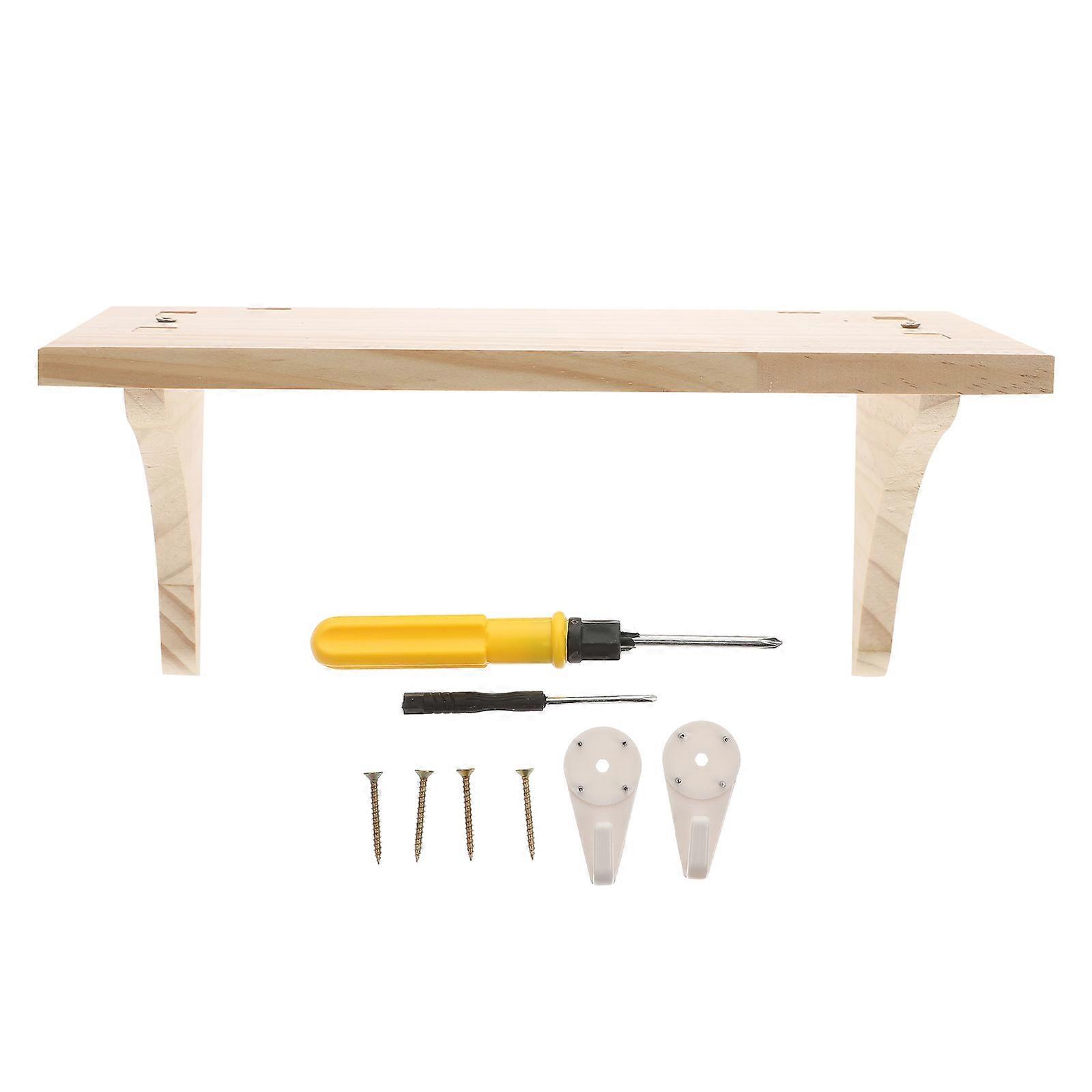 Practical Wall Mounted Storage Shelf for Home Organization Beige Plastic 1Pc