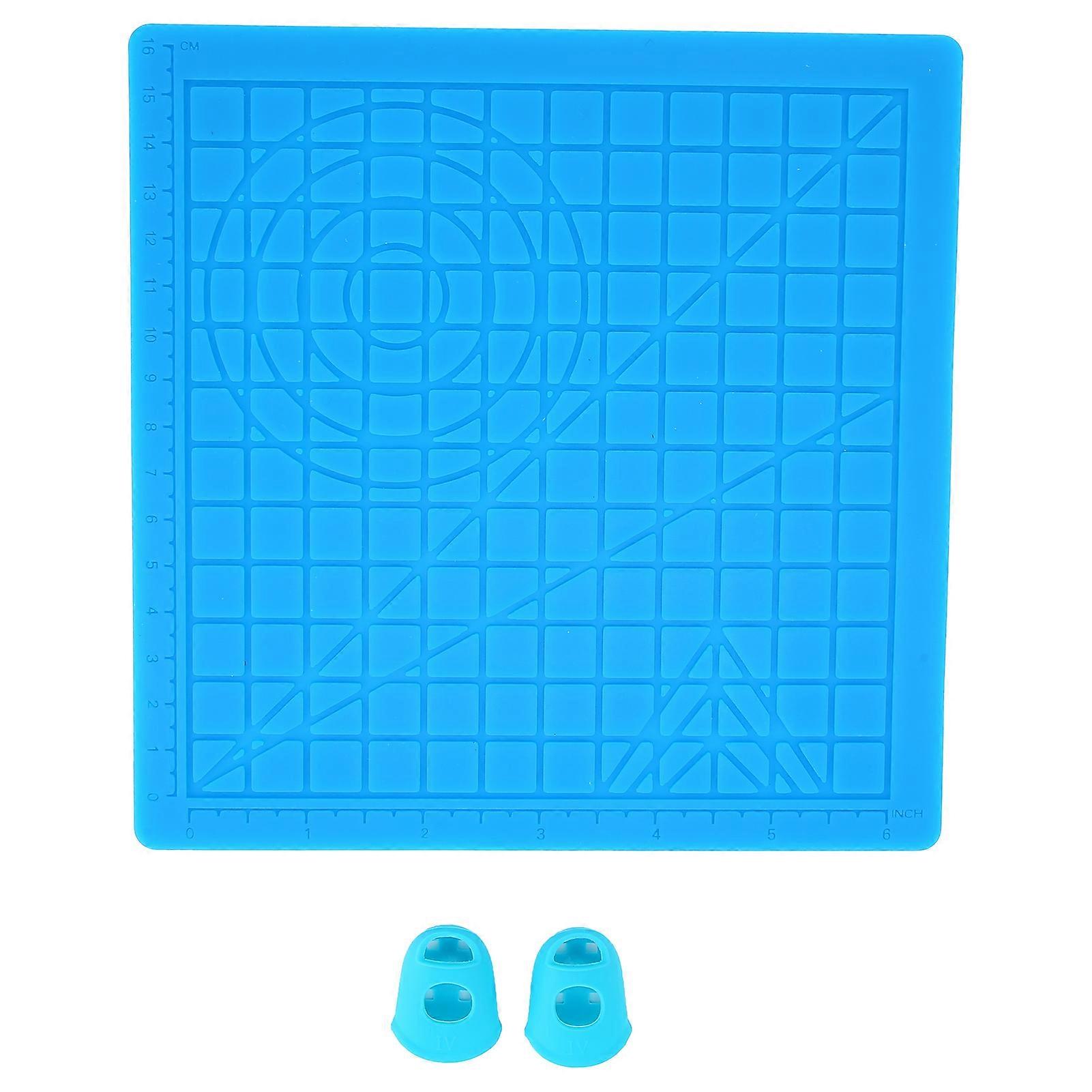 3D Design Mat Durable Elastic Flexible Convenient Silicone Template Pad with Finger Caps