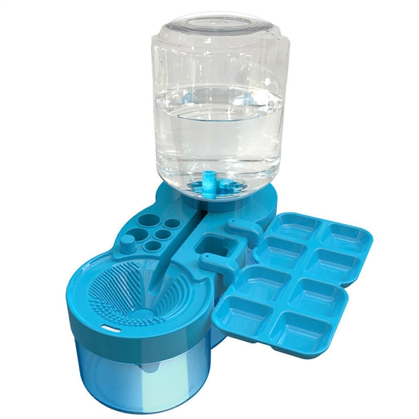 5in1 Paintbrush Cleaner, Drain Design, Washable and Reusable, Sturdy Brush Holder, for Teachers and Painters, Blue