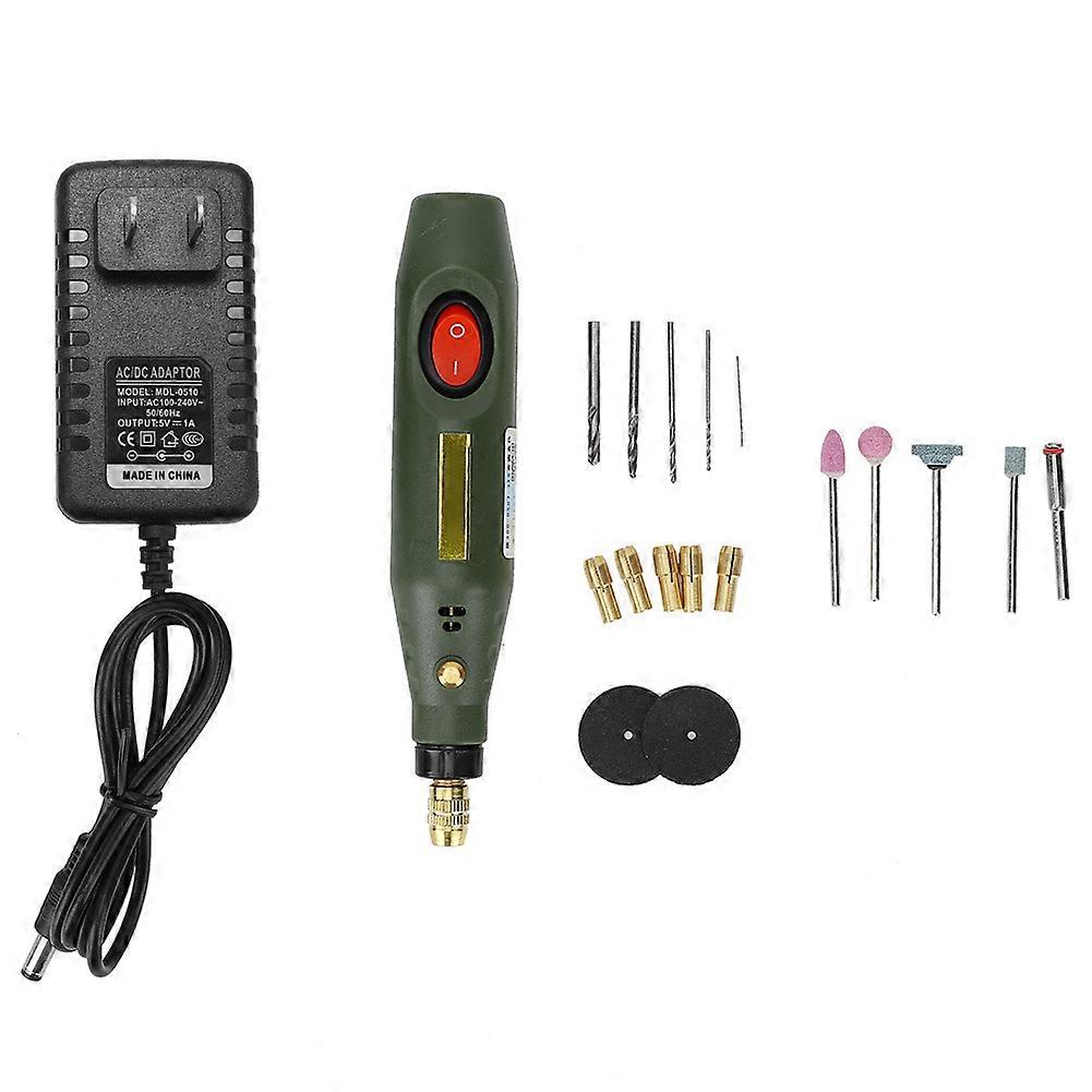 19Pcs Electric Grinder Machine Set Mini Adjustable Speed Hand Tool 18W