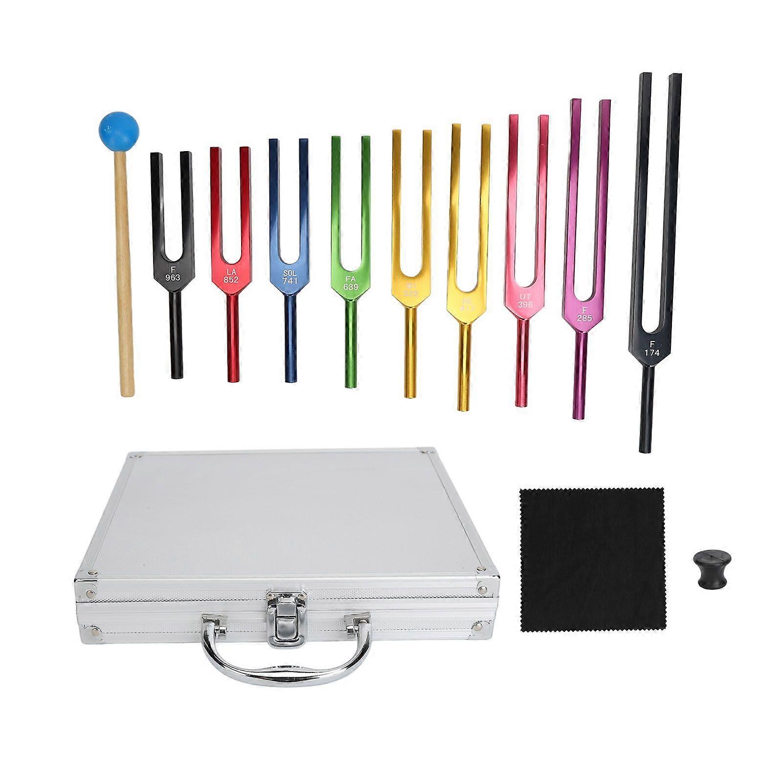 Tuning Forks Set Aluminum Alloy Resonance Reduce Pressure Relaxing Tuning Sensory Forks Instrument for YogaYMMR)