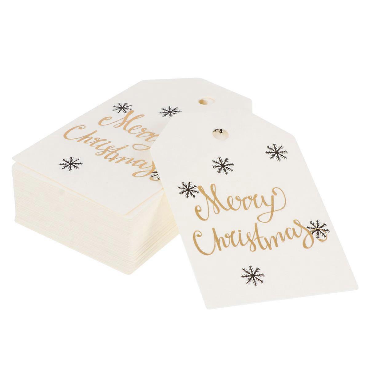 Small Cards Christmas Patterns Durable Use Rectangular Shape Merry Christmas 100Pcs