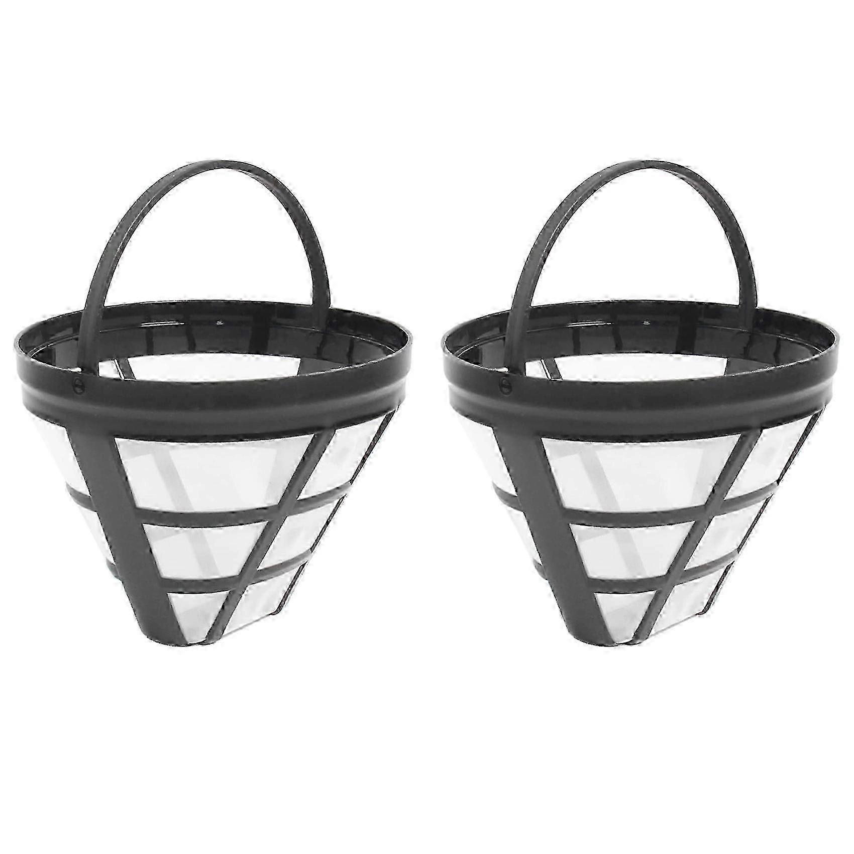 2-Pack No.4 Reusable Coffee Maker Basket Filters Compatible with Ninja - Fits Most 8-12 Cup Drip Coffee Machines for Eco-Friendly Brewing