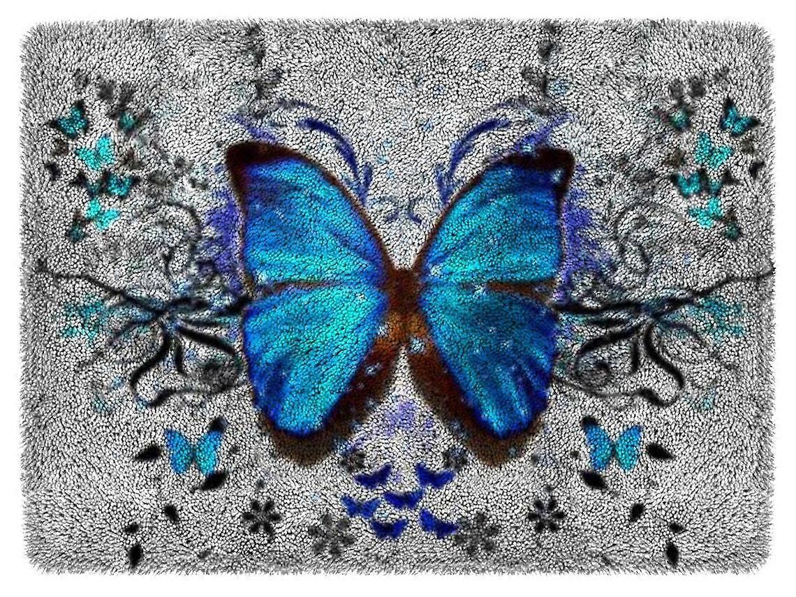 Latch Hook Rug Set, DIY Butterfly Rug for Adults and Children, Home Decoration 50 * 38 cm