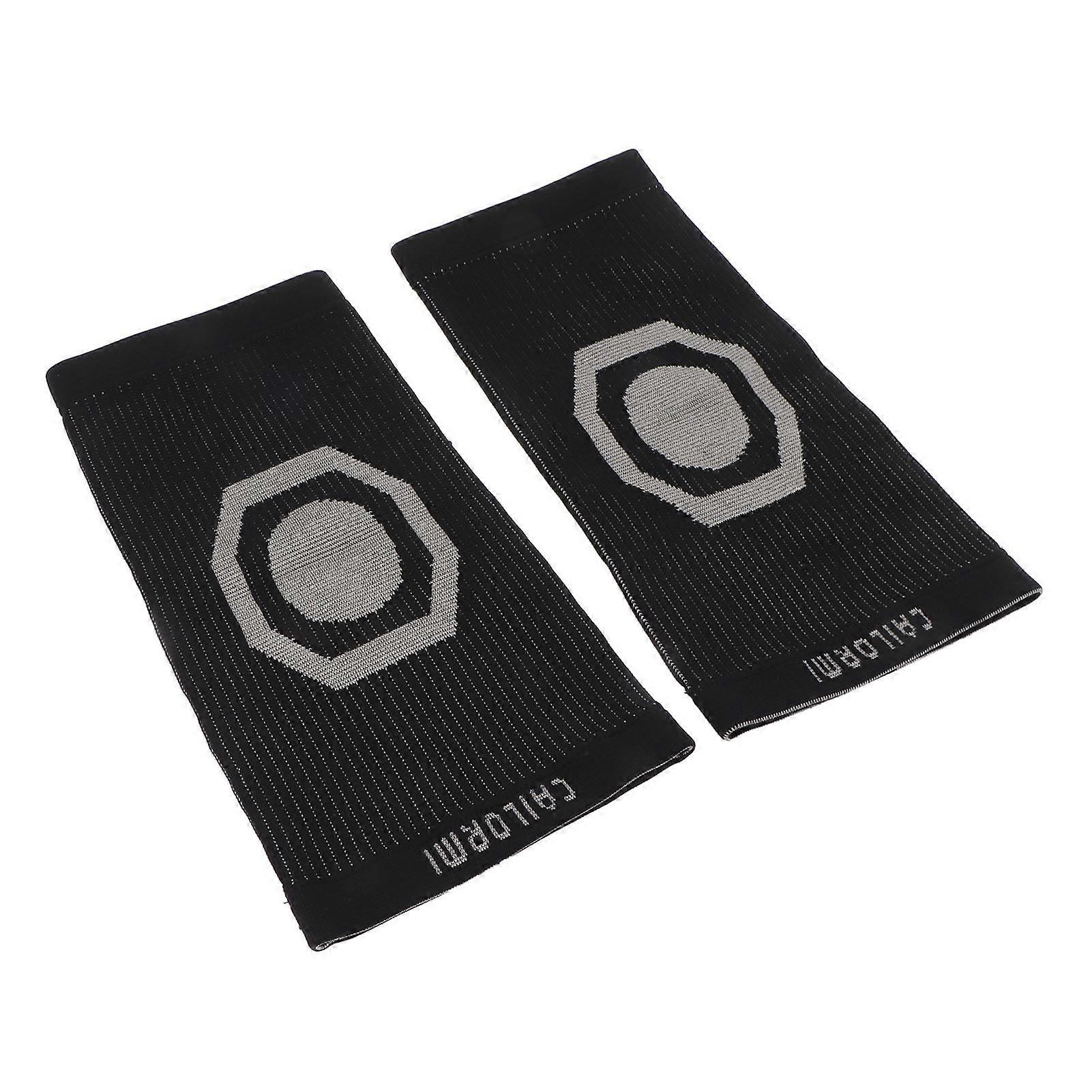 2pcs Graphene Knee Warmers Shock Absorption Resilience Soft Breathable Graphene Kneepads for The Elderly L