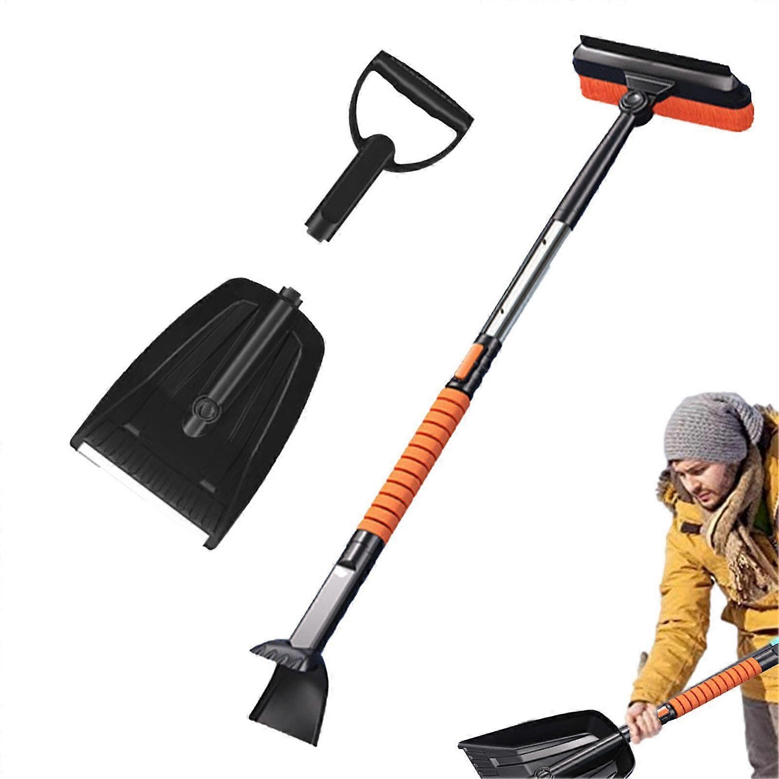 Snow Shovel for Driveway Portable Extendable Car Snow Scraper Set Thickened Aluminium Handle Foldable Snow Brush