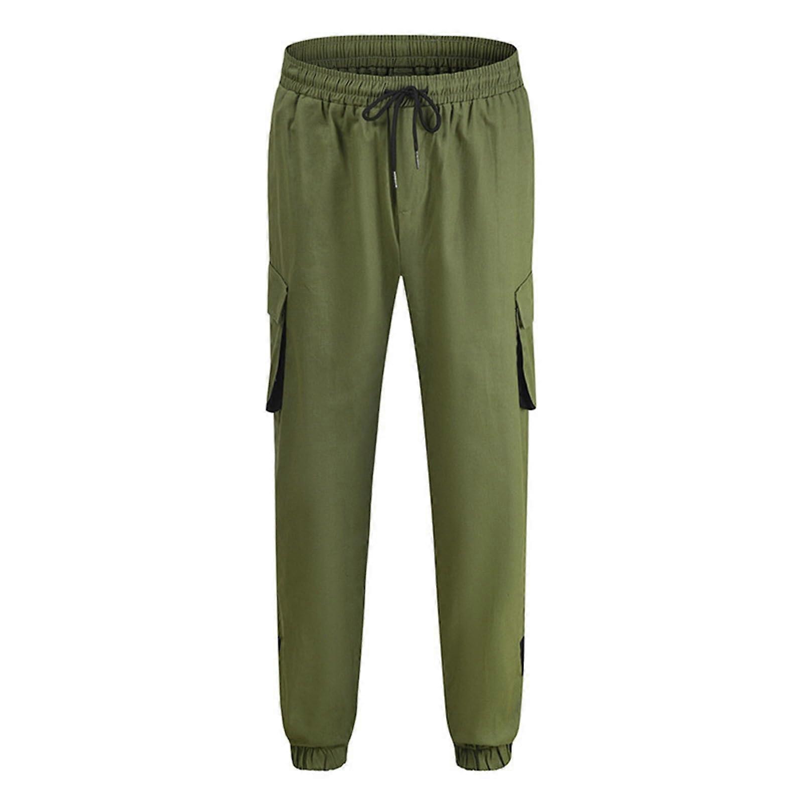 Chino Hose For Men 2-In-1 Shorts And Long Hiking Pants With Ruler Pocket, Green, Size M
