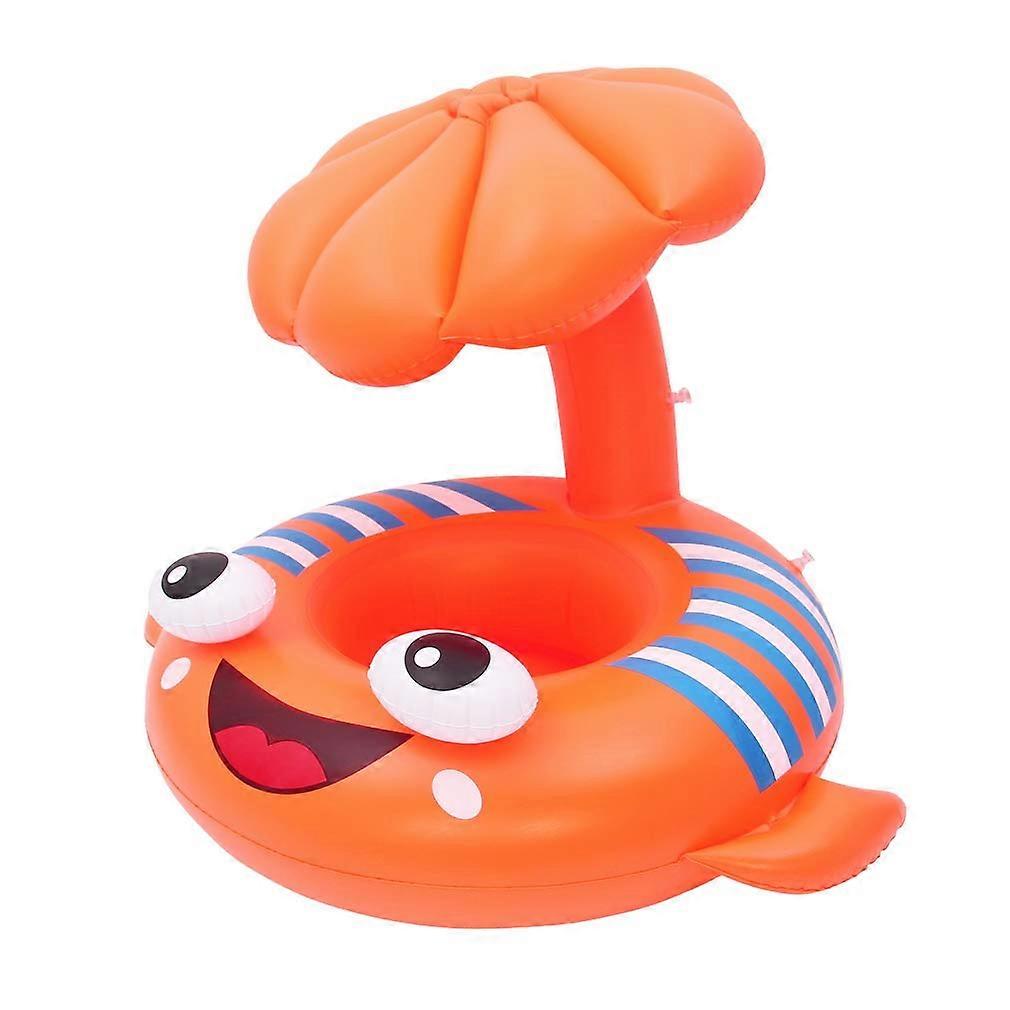 Baby Inflatable Swimming Ring with Seat and Awning for 1-4 Years, 3D Cartoon Design, Durable Material, Safe and Comfortable