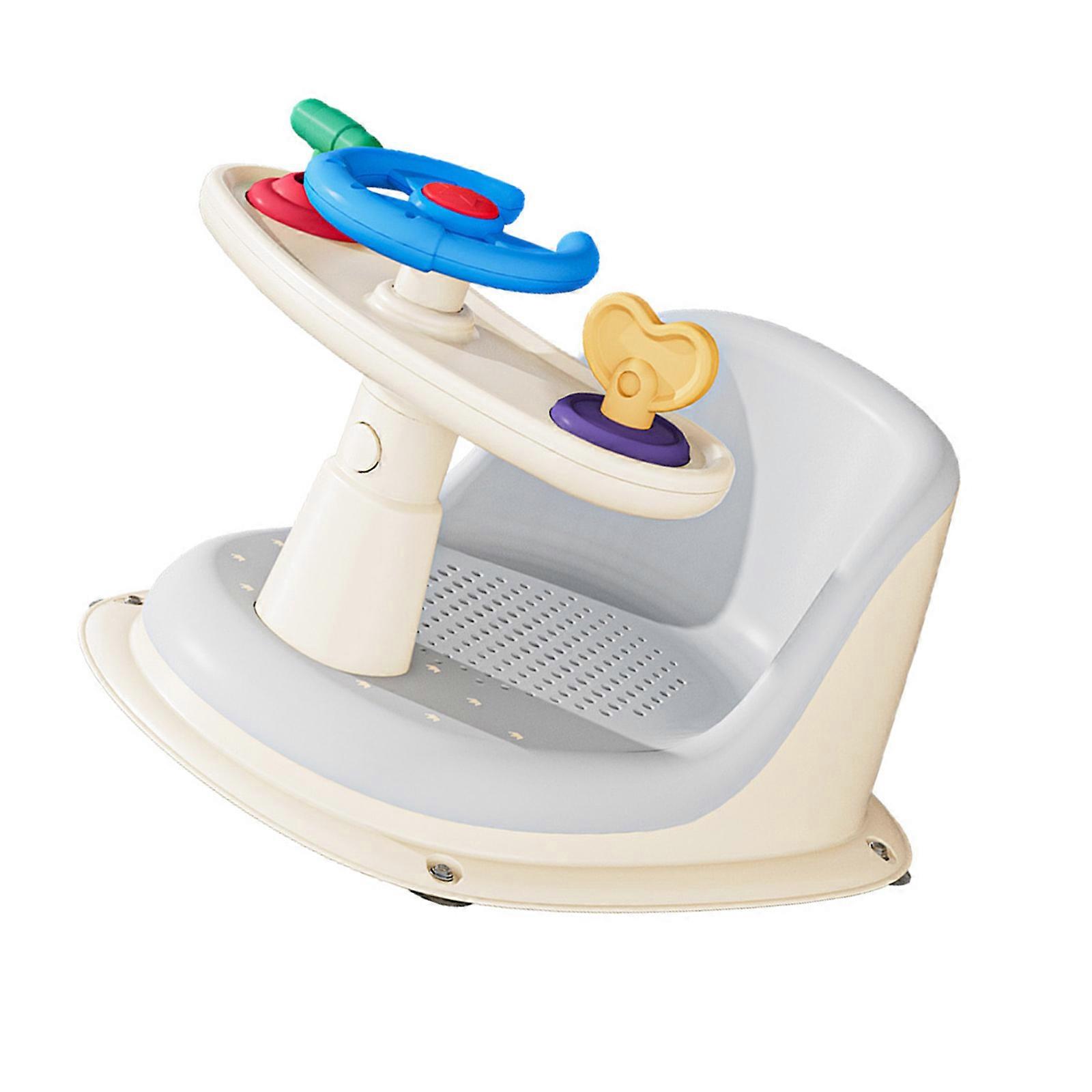 Infant Bathtub Chair for Sit-Up Bathing Baby Bath Seat with Bottom Suction Cups Provides Backrest Support Easy to Remove Multicolor