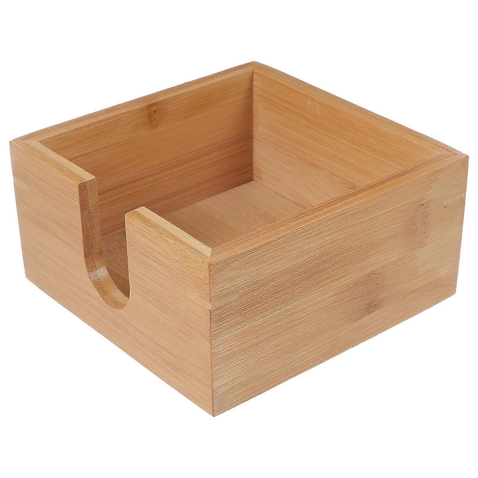 Stylish Bamboo Napkin Holder for Home or Office – Decorative Desktop Dispenser with Hollow Design for Towel Storage