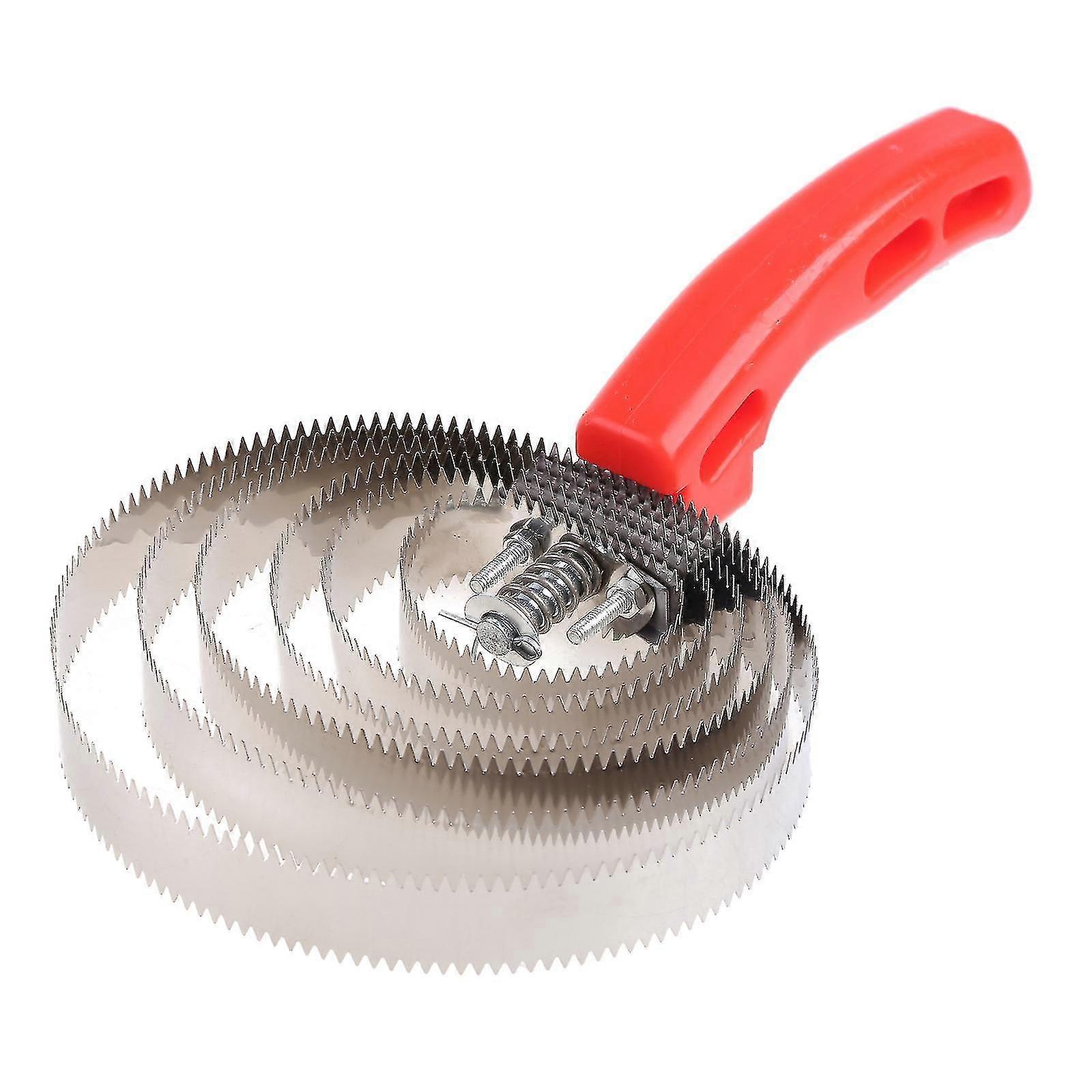 Spring Curry Comb 6 anneaux Brosse Cheval Réversible en acier inoxydable avec poignée