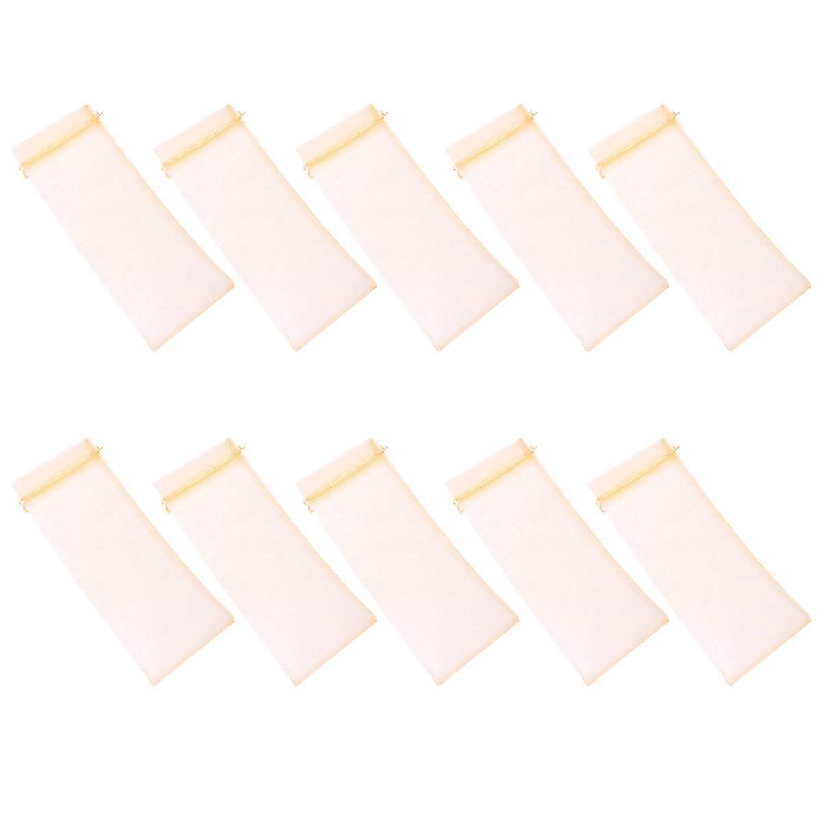 Reusable Gauze Gift Bag For Beverage Bag Golden 10Pcs
