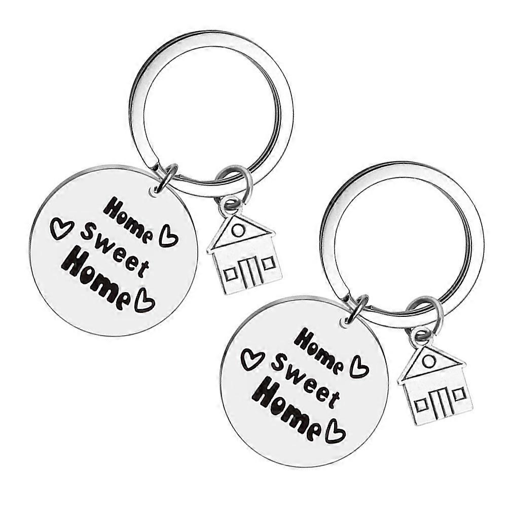 Here's a polished and professional product description based on the input you provided:
 
**2pcs Stainless Steel Keychain Housewarming Gift |