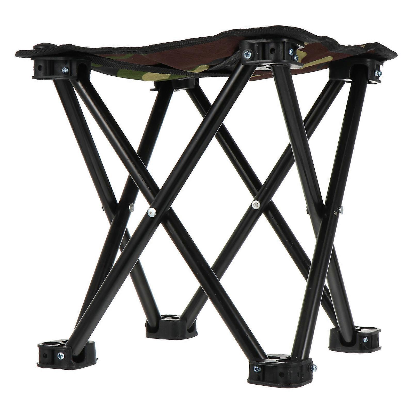 Foldable Stool Portable Fishing Outdoor Camping Iron Material 1Set