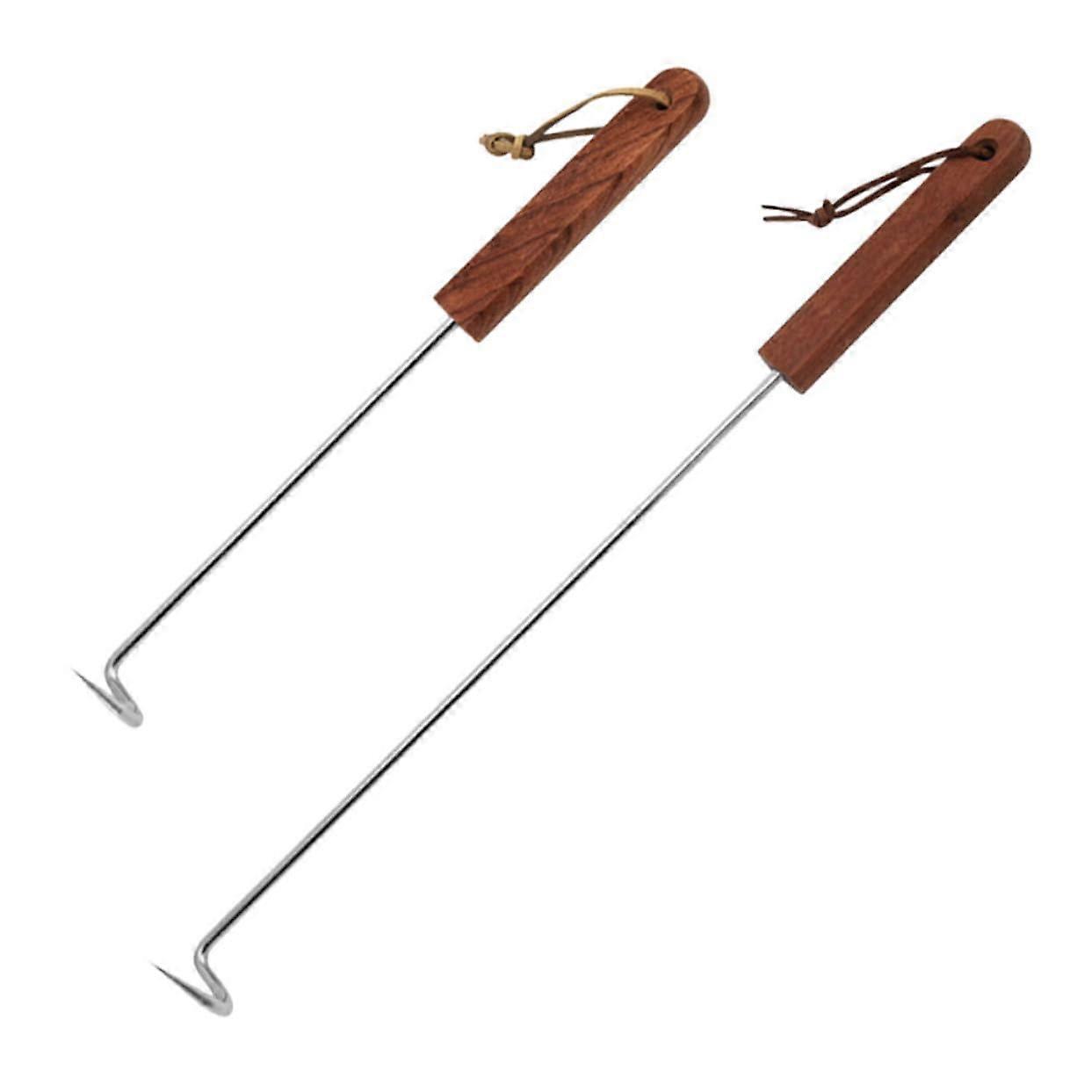 2 Pieces Meat Hooks Reusable Grill Hooks for BBQ and Picnic Robust and Durable Barbecue Utensils for Meat Chicken