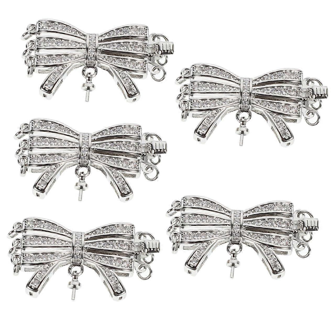 Set of 5 Necklaces Multi-Row Chain Connector DIY Jewellery Clasp Charm Bracelet Micro Adjust