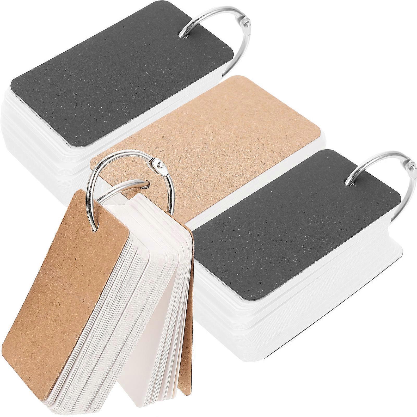 4 Sets of Hole Punched Blank Flash Cards Index Cards for Studying