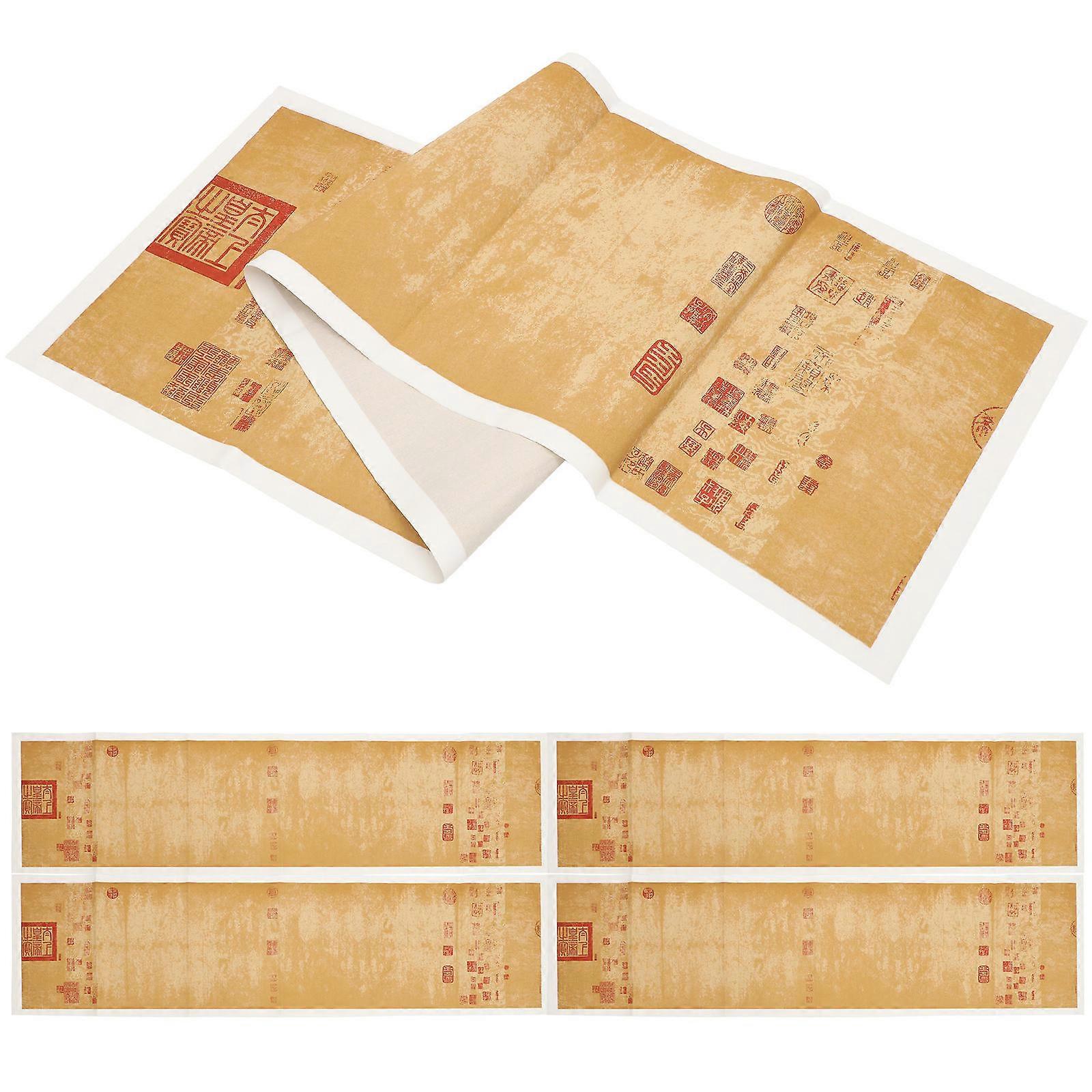 Khaki Calligraphy Paper for Daily Use Lightweight and Portable Designed for Writing and Painting 5 Sheets