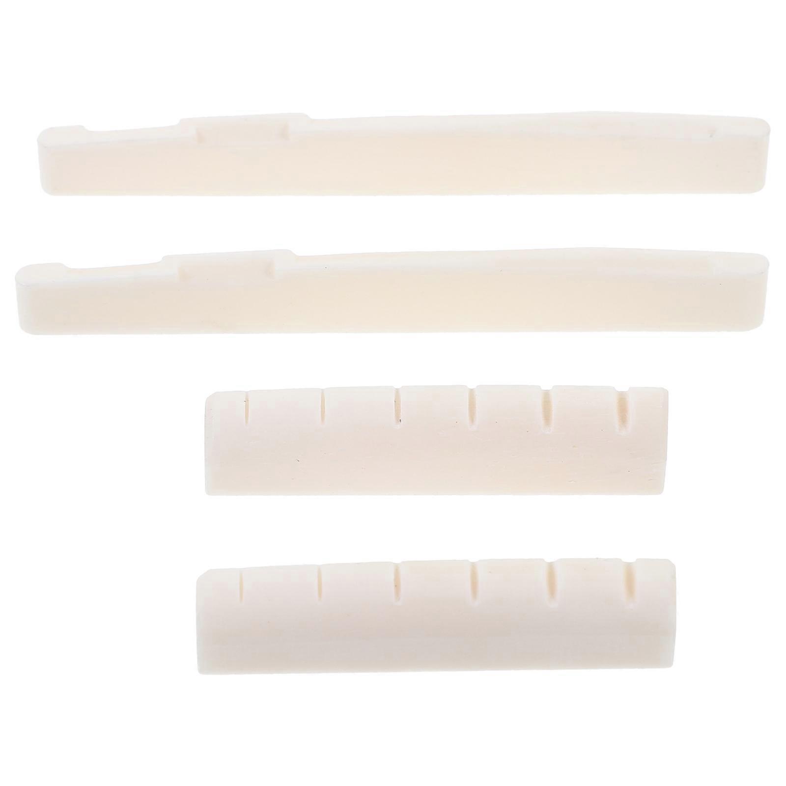 Beige Acoustic Guitar Bridge Saddle and Nut Set for Enhanced Sound Quality and Easy Replacement