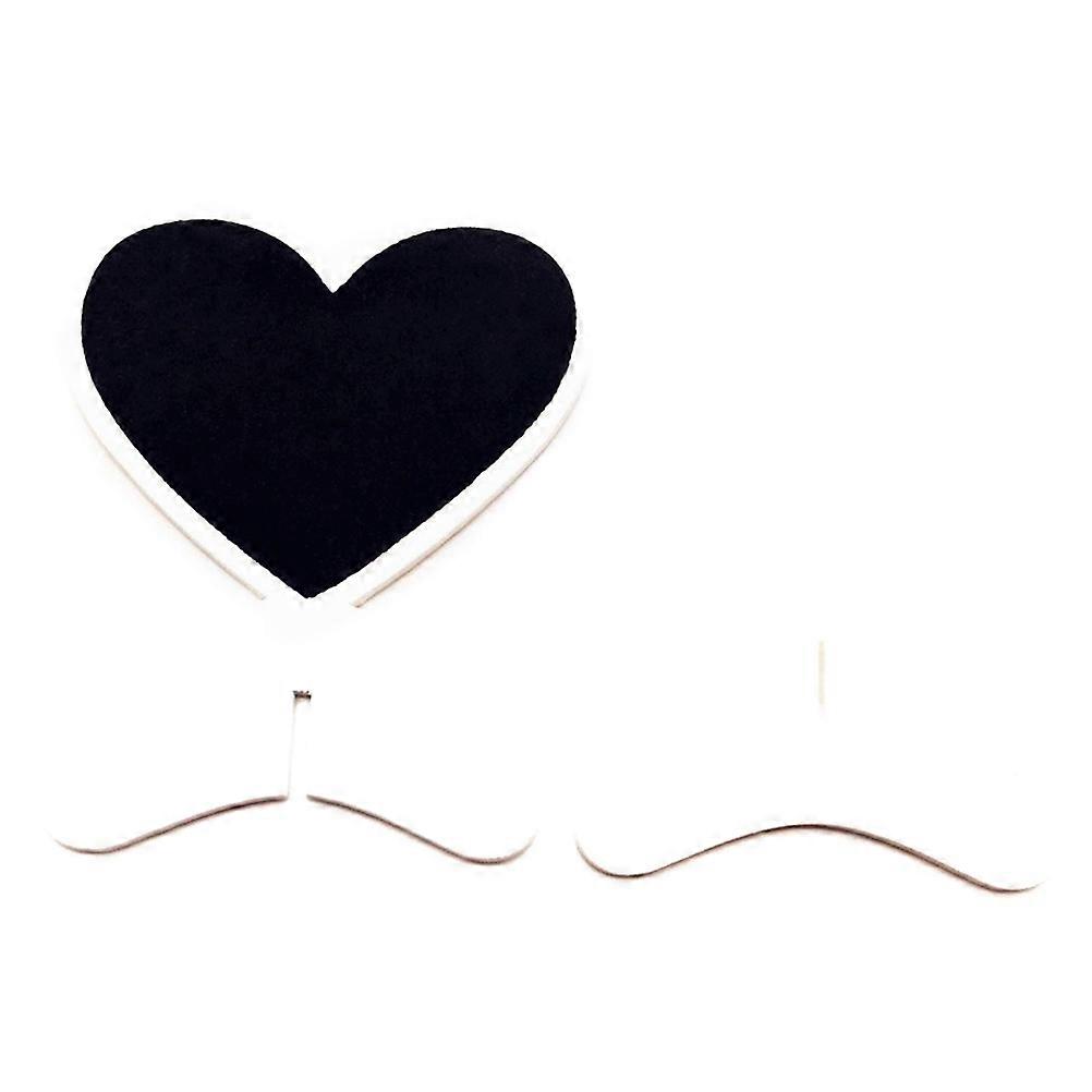 Wedding Table Signs Mini Heart Chalkboard Stand Black Wood Easel Support Message Sign for Parties 12Pcs