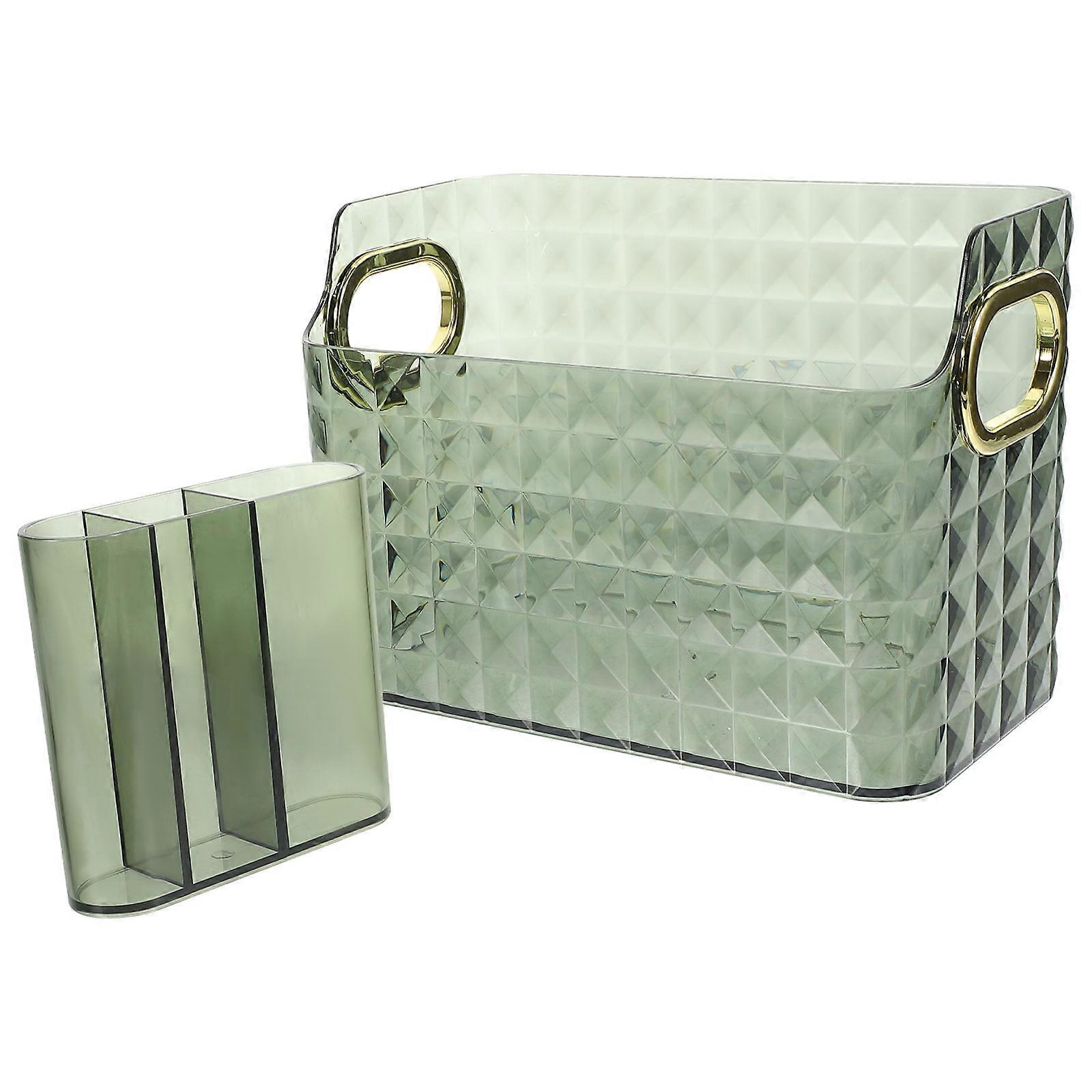 Lipstick Storage Box Practical Makeup Organizer Desktop Use Olive Organization 2Pcs