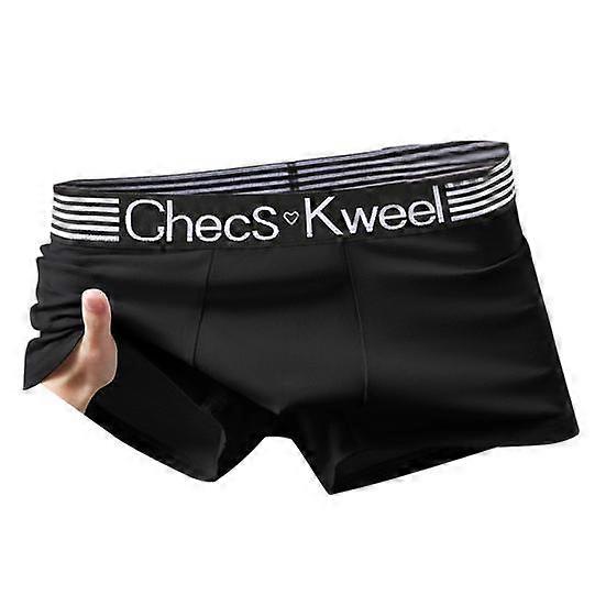 Men Boxers Elastic Mid Waist Letter Pattern Soft Breathable U Convex Quick Dry Moisture-wicking Firm Stitching Men Underpants Underwear