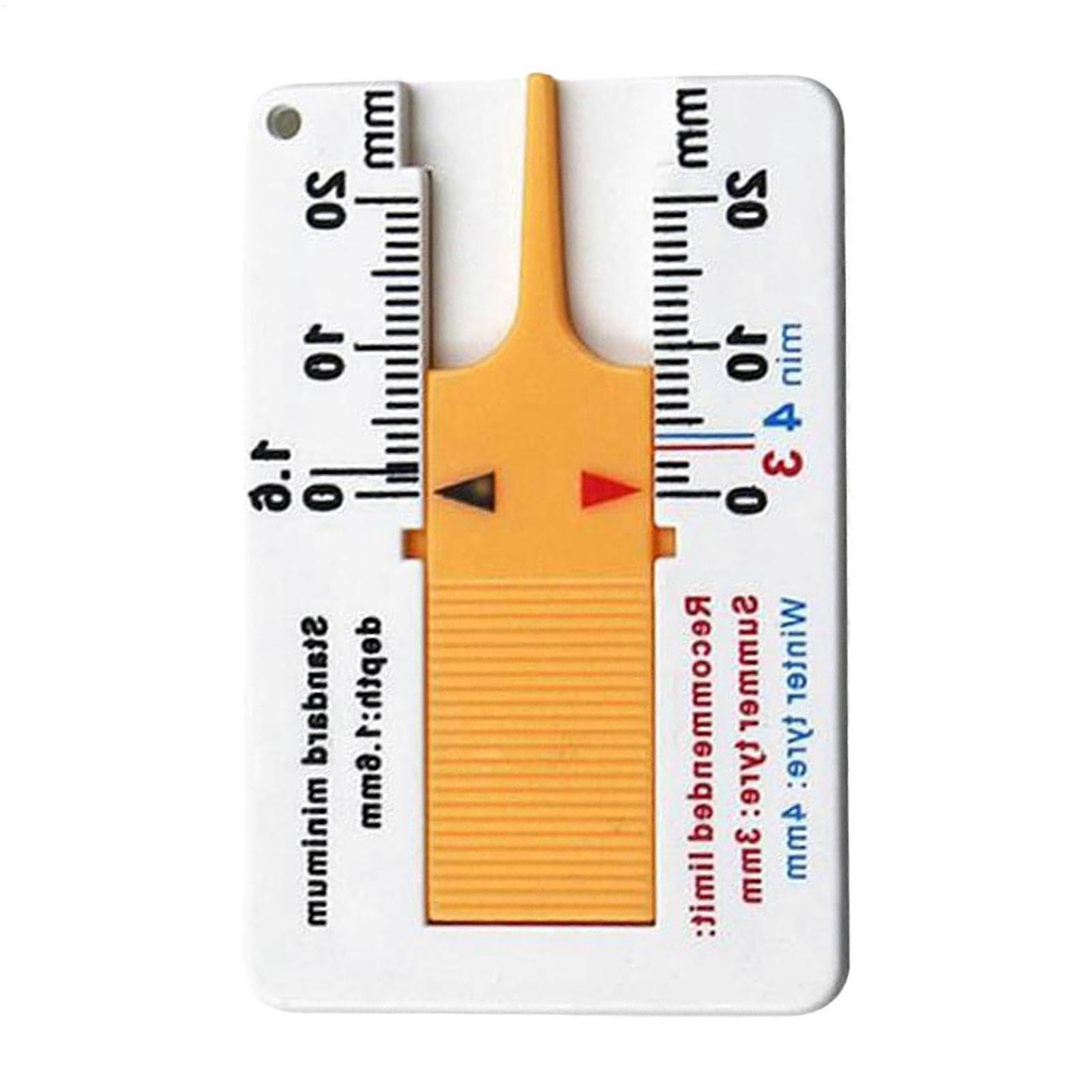 Tyre Depth Gauge, 0-20 mm Portable Tread Depth Tester for Cars, Motorcycles, Trucks - Accurate Handheld Measuring Tool, Yellow