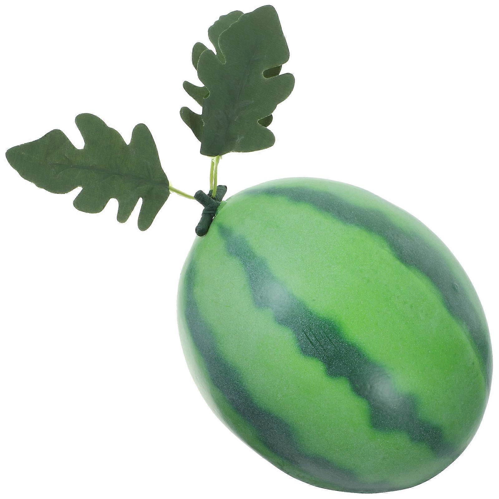 Foam Artificial Watermelon Prop for Decoration with Green Color and Lifelike Design 6.5x6x4 inches