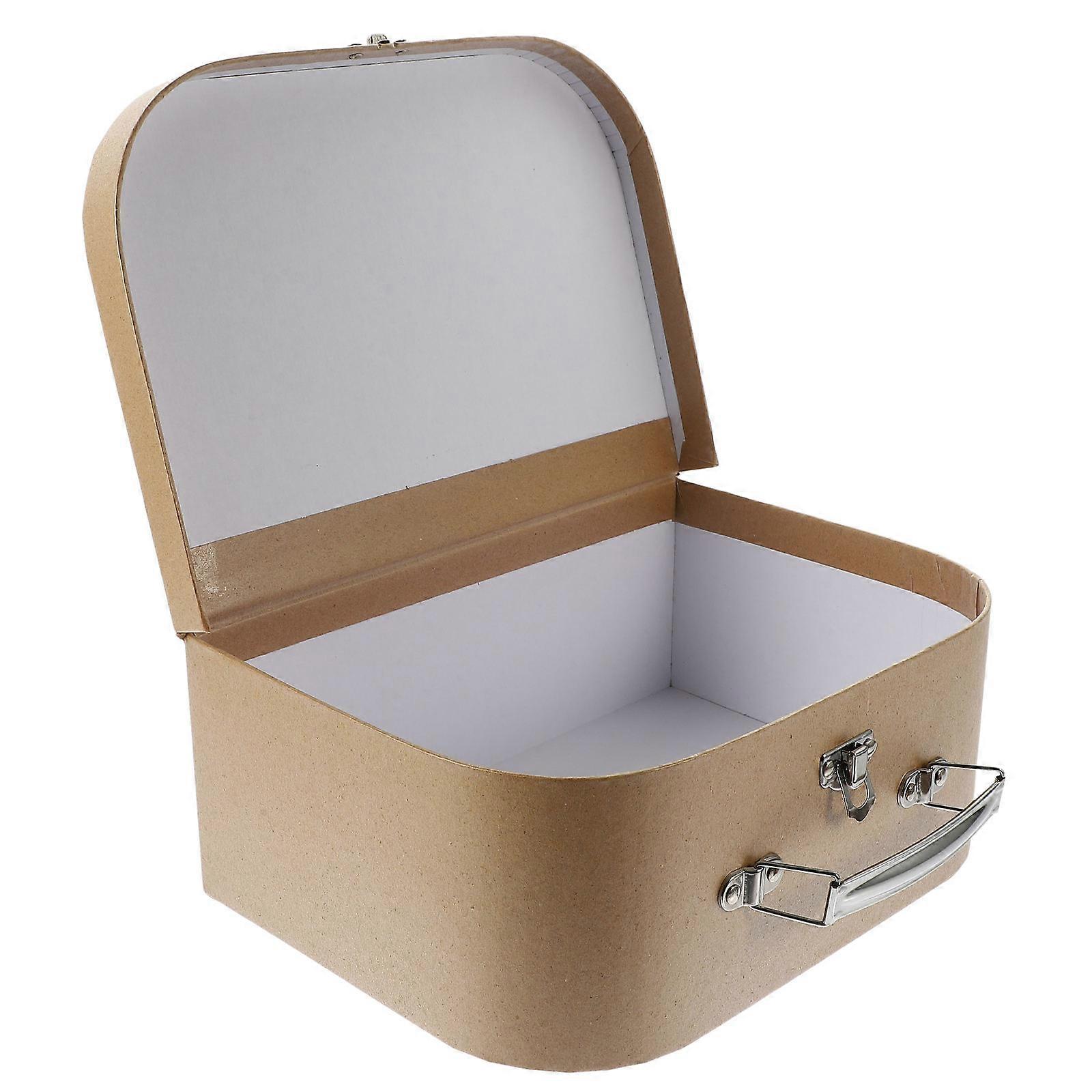 Multi Functional Thickened Paper Suitcase Storage Box for Treats, Small Items, Parties, Weddings – Lightweight & Portable Decorative Present Container