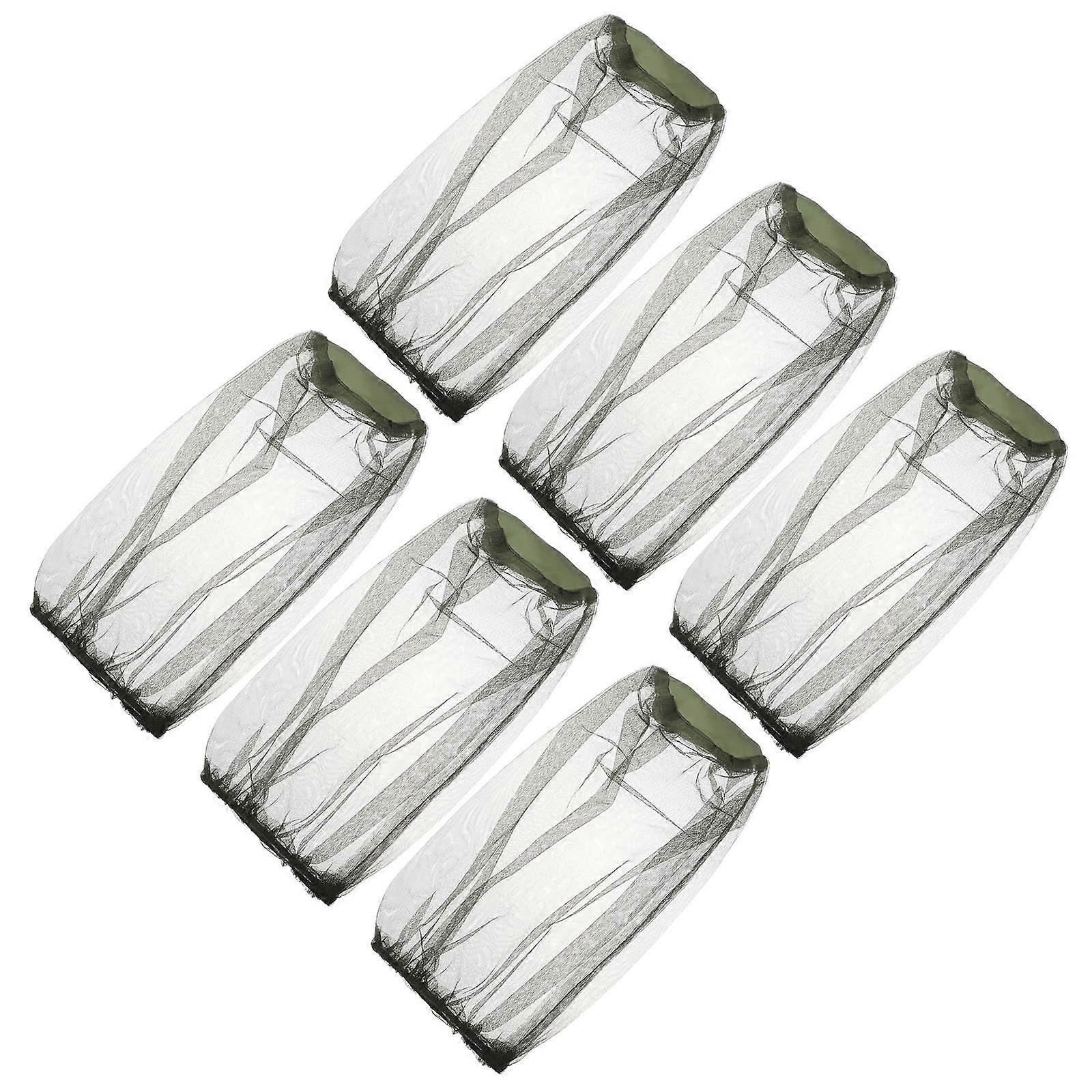 Outdoor Head Net Nylon Material Insect Net Bag 6Pcs For Fishing Gardening Beekeeping Activities