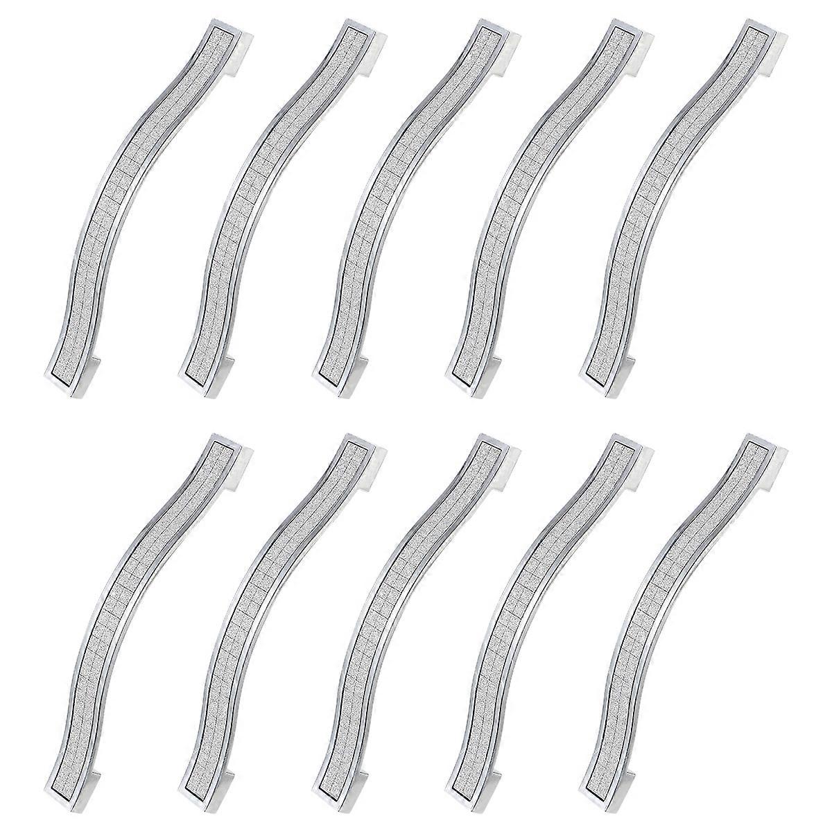 Silver Alloy Crystal Drawer Handle for Cabinet Use 10Pcs Modern Design