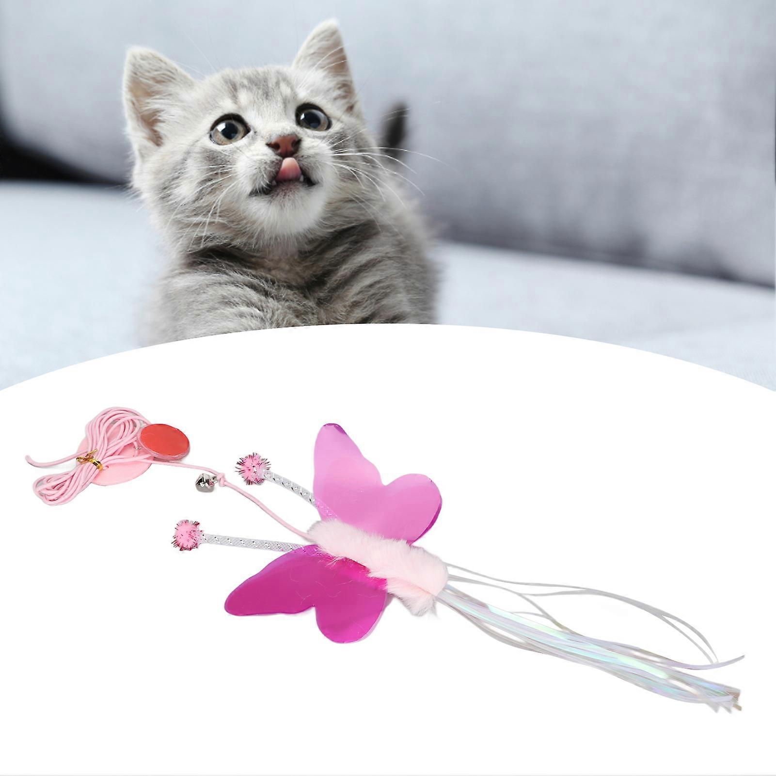 Cat Interactive Toys Retractable Adjustable Elastic Rope Hanging Cat Toy for Pets Cats Butterfly Shape 