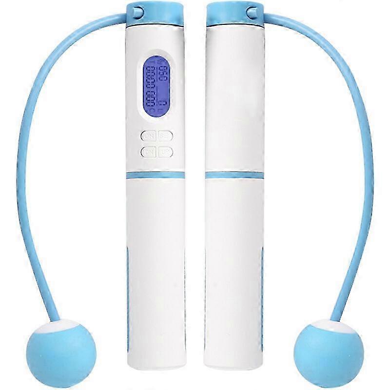 Adjustable Wireless Jump Rope with Blue Pair