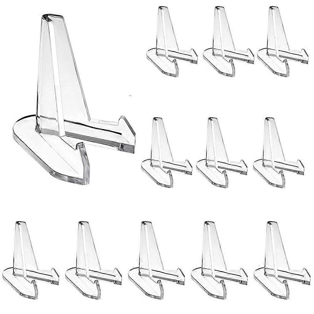 12PCS Mini Acrylic Display Stands Transparent Coin Display Easel for Home Shop Exhibitions