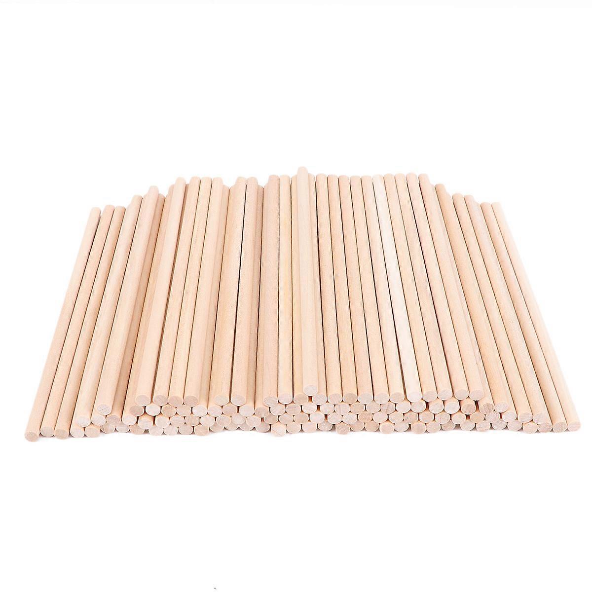 Wooden Round Dowel Rods Craft Sticks for Art Craft Use 100pcs Khaki Synthetic Material 15 x 0.5cm