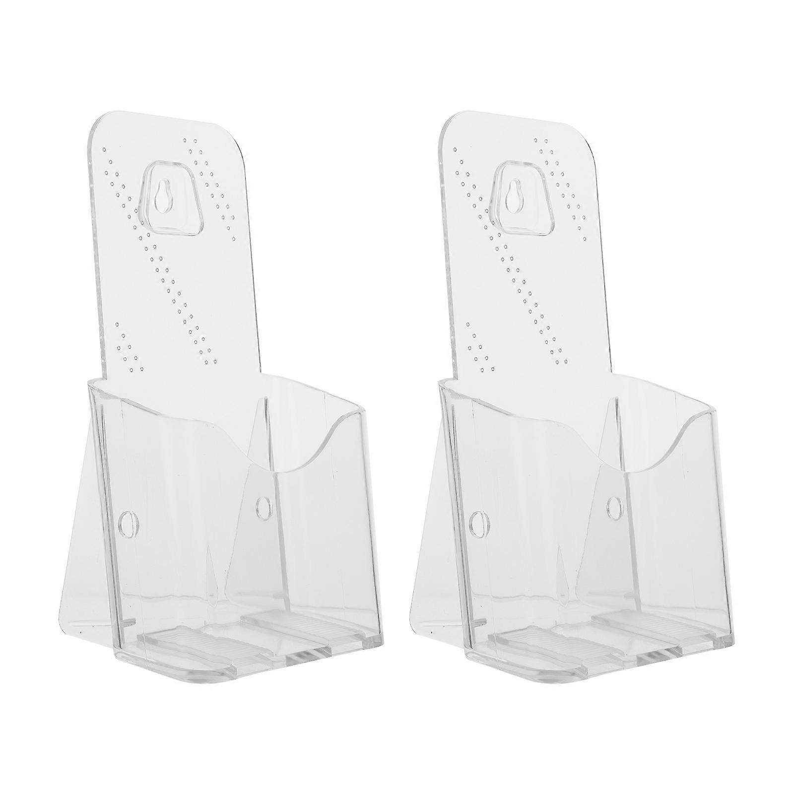 Hanging Type Acrylic File Stand For Office Use 20X11X8CM Transparent Display Storage 2Pcs
