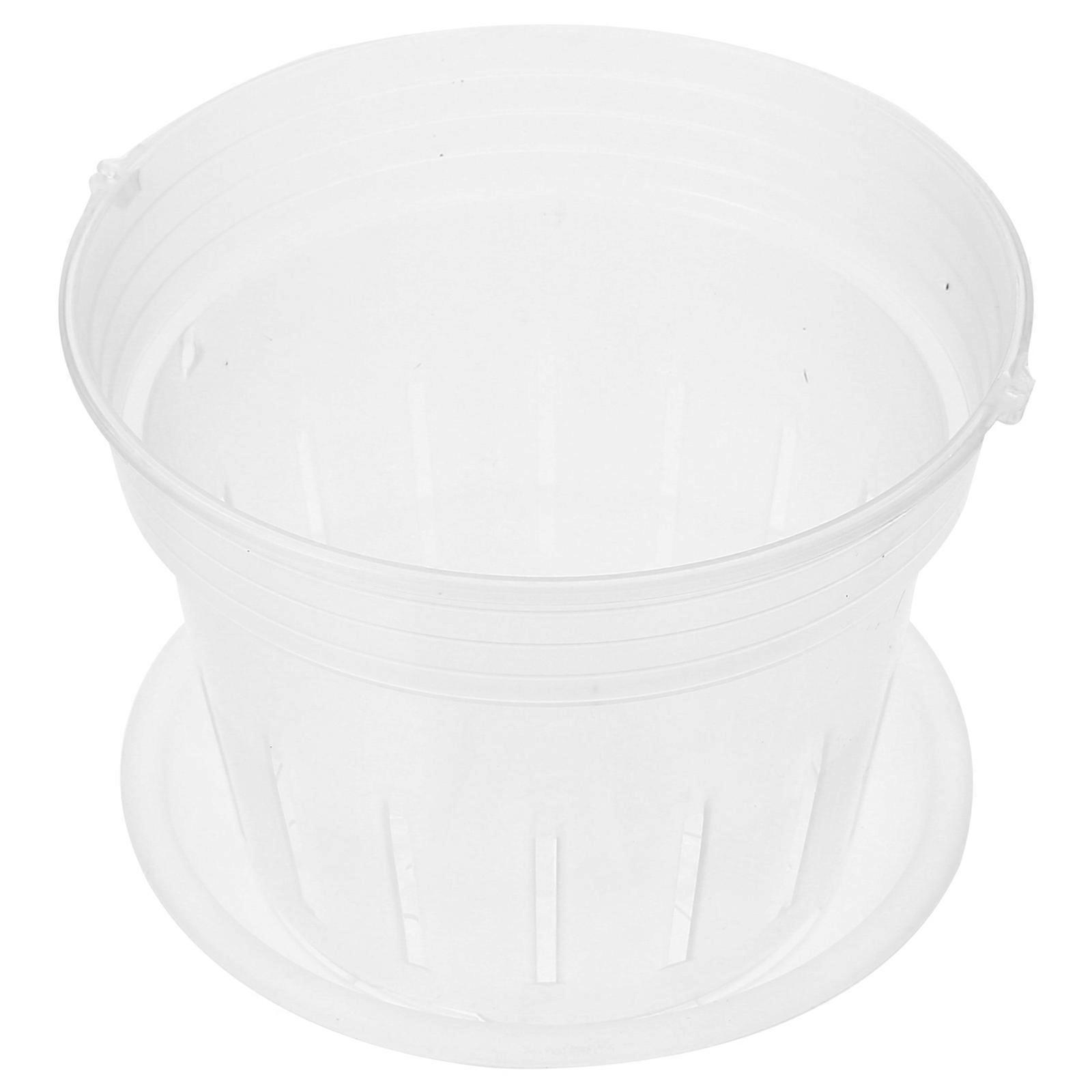 1 Set of Transparent Flowerpot with Tray Featuring Practical Design for Orchids in Home Decoration and Gardening 14.4X10.4cm Durable Plastic