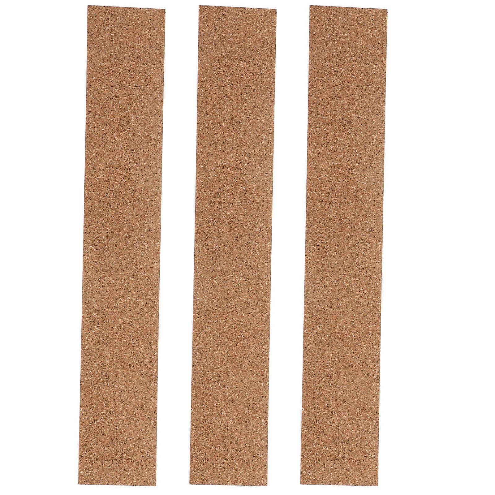 Adhesive Cork Strips for Wall Decor and Memo Boards Made from Cork Wood in Coffee Color 3pcs